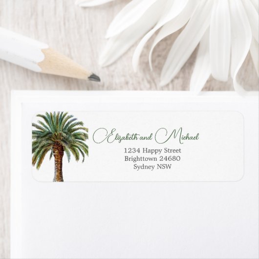 Palm Date Tree Elegant Modern Chic Etiket (Insitu)