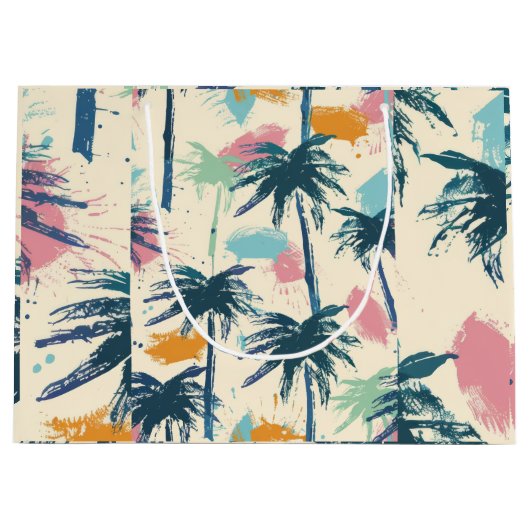 Palm Decorated Gift Bag Groot Cadeauzakje (Voorkant)