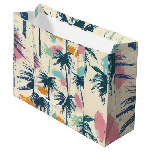 Palm Decorated Gift Bag Groot Cadeauzakje (Voorkant Gekanteld)