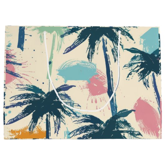 Palm Decorated Gift Bag Groot Cadeauzakje (Achterkant)