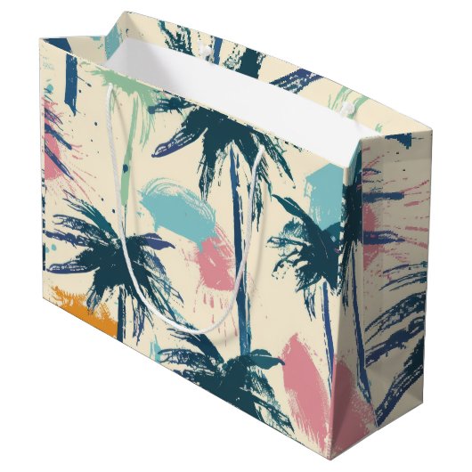 Palm Decorated Gift Bag Groot Cadeauzakje (Achterkant Gekanteld)