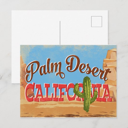 Palm Desert Briefkaart Californische woestijn Retr (Voorkant / Achterkant)