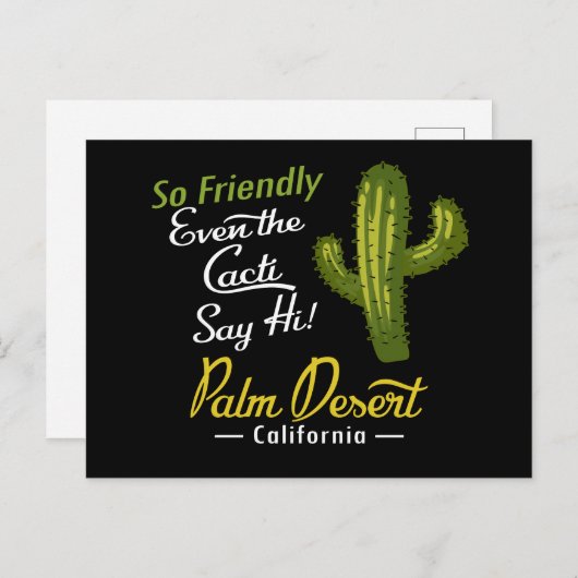 Palm Desert Cactus Funny Retro Briefkaart (Voorkant / Achterkant)