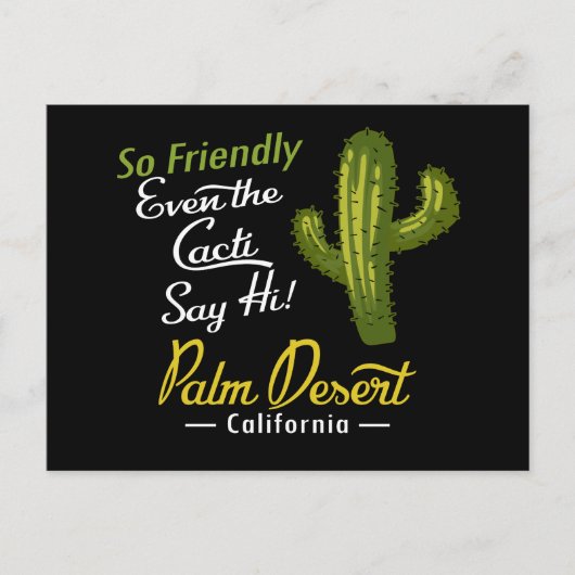 Palm Desert Cactus Funny Retro Briefkaart (Voorkant)