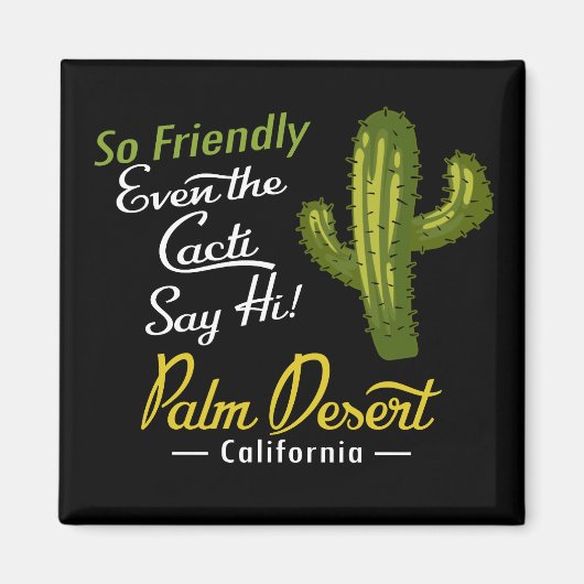 Palm Desert Cactus Funny Retro Magneet (Voorkant)