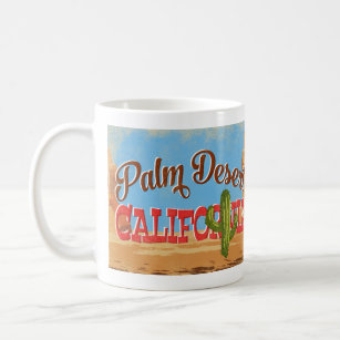 Palm Desert Californische Cartoon Reis Reisreis Koffiemok