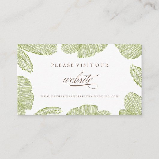 Palm Destination Trouwwebsite invoegen Informatiekaartje (Voorkant)