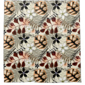 Palm en monstera-bladeren, tropisch douchegordijn (Voorkant)