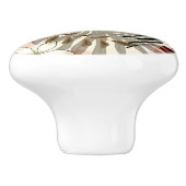 Palm en monstera-bladeren, tropisch keramische knop (Zijkant)