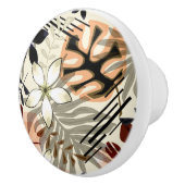 Palm en monstera-bladeren, tropisch keramische knop (Rechts)