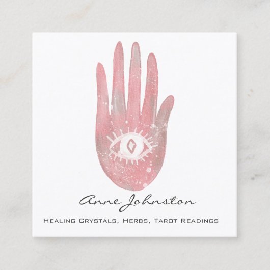 Palm- en Oog-Visitekaartje Vierkante Visitekaartje (Voorkant)