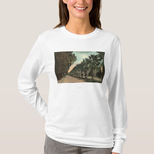 Palm en Pepper Trees naast Avenue T-shirt (Voorkant)