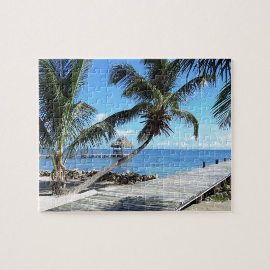 Palm en pier in Belize Legpuzzel (Horizontaal)