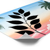 Palm en planten muurkunst poster (Hoek)