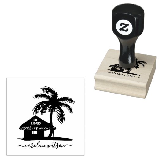 Palm Ex libris Rubber Stamp Rubberstempel (Gestempeld)