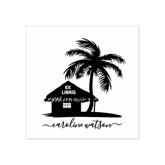 Palm Ex libris Rubber Stamp Rubberstempel (Afrduk)