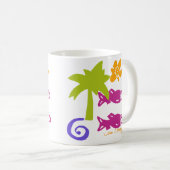 Palm & Fish Blockprint Mok (Voorkant rechts)