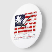 Palm Flag Hawaii Aloha Patriotic Wall klok (Hoek)