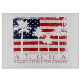 Palm Flag Hawaii Aloha Patriottische Snijplank (Voorkant)