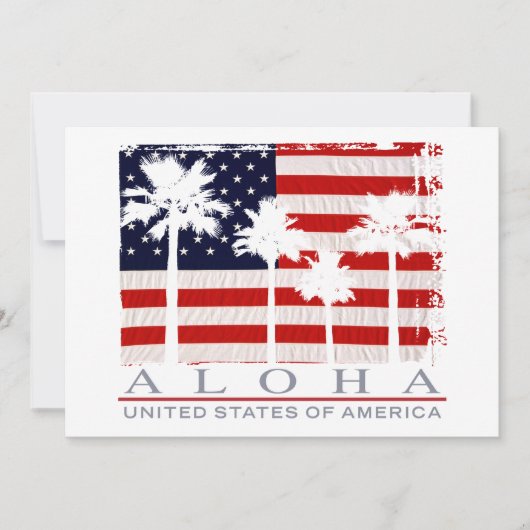 Palm Flag USA Aloha Party Kaart (Voorkant)