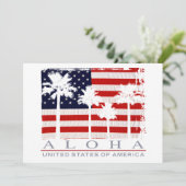 Palm Flag USA Aloha Party Kaart (Staand voorkant)