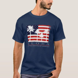 Palm Flag USA Mannen T-Shirts
