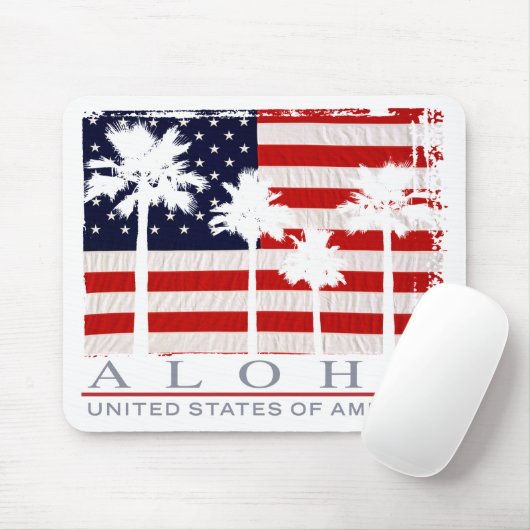 Palm Flag USA Mousepad Muismat (Met muis)