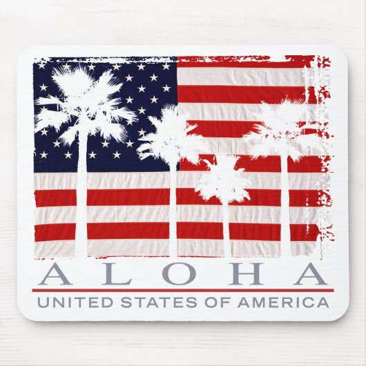 Palm Flag USA Mousepad Muismat (Voorkant)