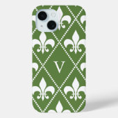 Palm Fleur de Lis met monogram Case-Mate iPhone Case (Achterkant)