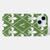 Palm Fleur de Lis met monogram Case-Mate iPhone Case (Achterkant (horizontaal))