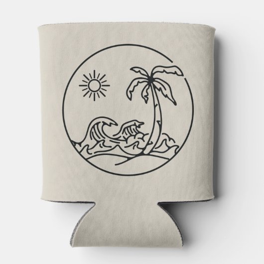 Palm Floral Tropical Wedding | Zand Koelbox Blikjeskoeler (Achterkant)