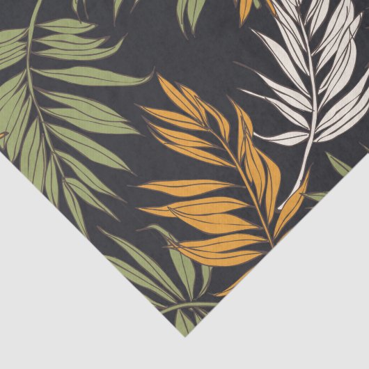 Palm Fonds Herfst Style Pattern Tissuepapier (Detail)