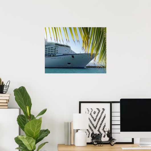 Palm Framed Bow Poster (Thuiskantoor)