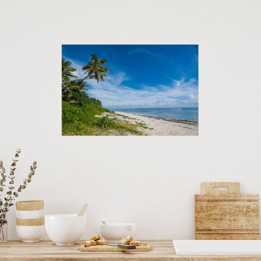 Palm Fringed Kolovai Beach Poster (Keuken)