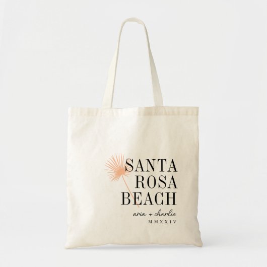 Palm Frond Bestemming Bruiloft Welkom Tote Bag (Voorkant)