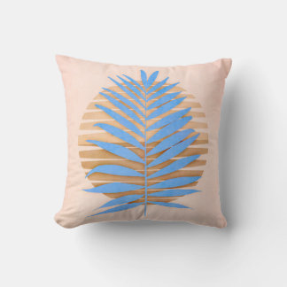 Palm Frond Blue Sierkussen