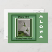 Palm Frond Fish Collectible Haiku Art Briefkaart (Voorkant / Achterkant)