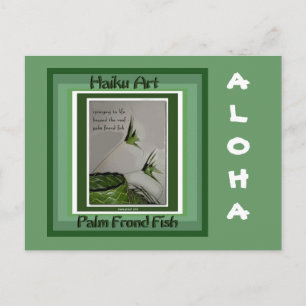 Palm Frond Fish Collectible Haiku Art Briefkaart