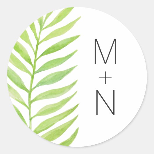 Palm Frond monogram bruiloft envelop zegel 4190 (Voorkant)