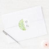 Palm Frond monogram bruiloft envelop zegel 4190 (Envelop)