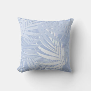 Palm Frond Pattern in Light Blue Sierkussen