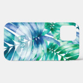 Palm Frond Tropical Pattern Persoonlijke naam Case-Mate iPhone Case (Achterkant (horizontaal))