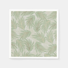 Palm Fronds Green Gold Servet