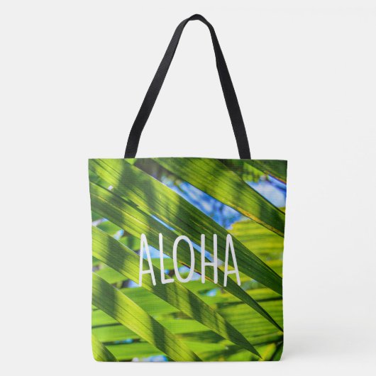 Palm Fronds, Kauai, Aloha Hawaiian Beach Bag Tote Bag (Voorkant)