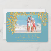 Palm Fronds kerstfoto Feestdagenkaart (Voorkant)