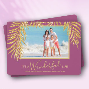 Palm Fronds kerstfoto Kaart