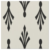 Palm Fronds Pattern zwart op ecru Stof (Close Up)