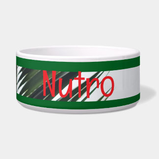 Palm Fronds Pet Bowl met NUTRO tekst Voerbakje