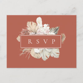 Palm Fronds Rust Lijst Wedding RSVP Song Request Uitnodiging Briefkaart