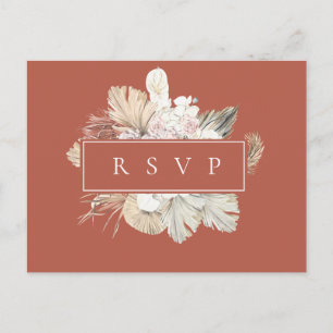 Palm Fronds Rust Lijst Wedding RSVP Song Request Uitnodiging Briefkaart